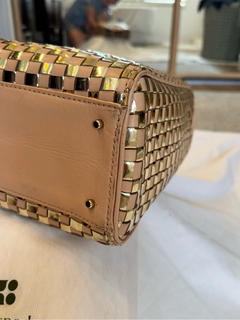 kate spade Quinn Metallic Woven Tote